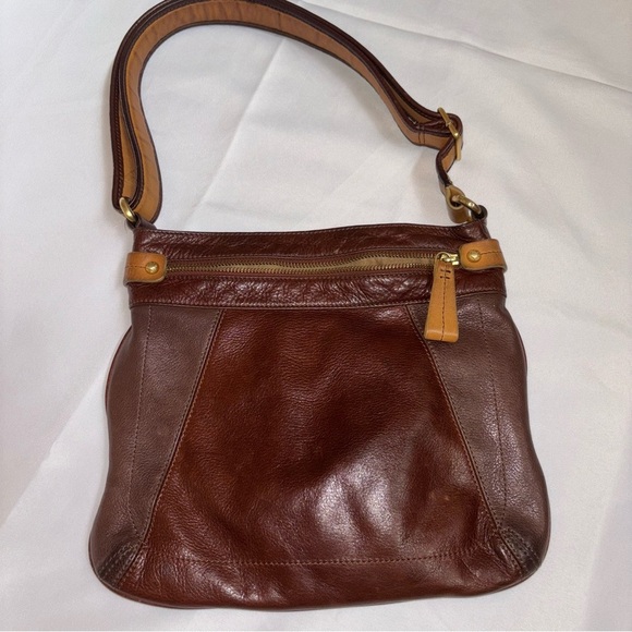 Vintage Liz Claiborne Brown Leather Shoulder Bag - Picture 1 of 15